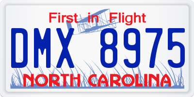 NC license plate DMX8975