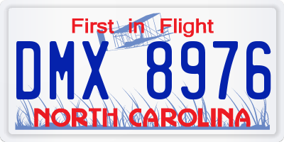 NC license plate DMX8976
