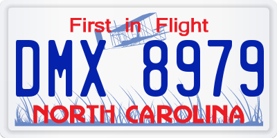 NC license plate DMX8979