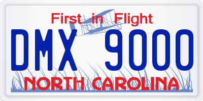 NC license plate DMX9000