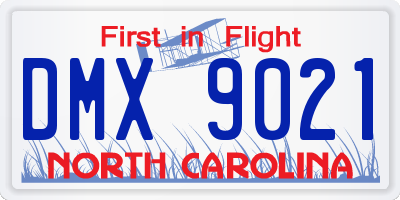 NC license plate DMX9021