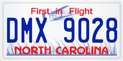 NC license plate DMX9028