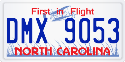 NC license plate DMX9053