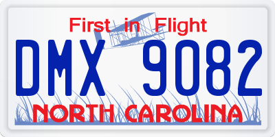 NC license plate DMX9082