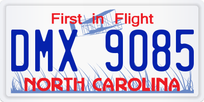 NC license plate DMX9085