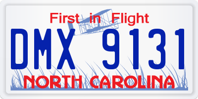 NC license plate DMX9131