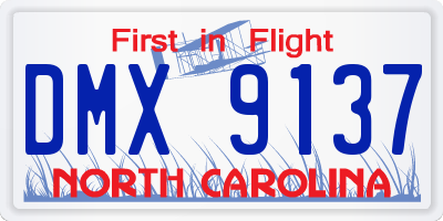 NC license plate DMX9137