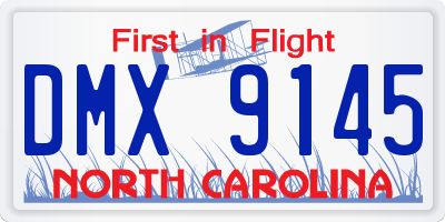 NC license plate DMX9145