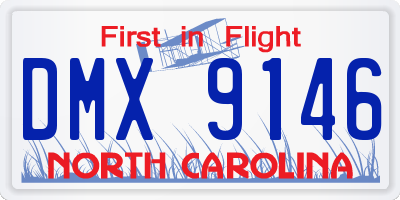 NC license plate DMX9146