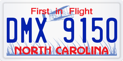 NC license plate DMX9150