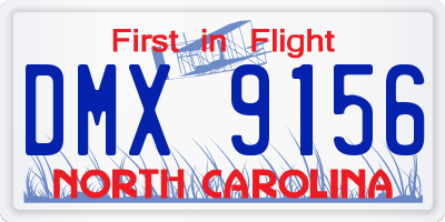 NC license plate DMX9156