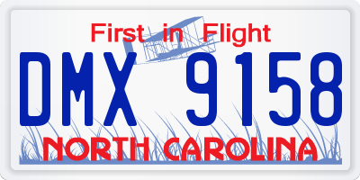 NC license plate DMX9158