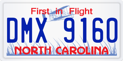 NC license plate DMX9160