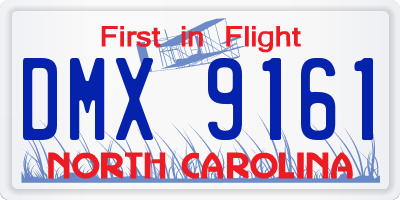 NC license plate DMX9161