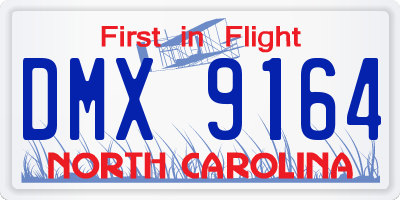 NC license plate DMX9164