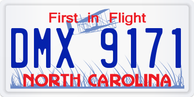 NC license plate DMX9171