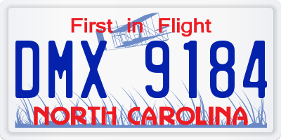 NC license plate DMX9184