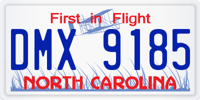 NC license plate DMX9185