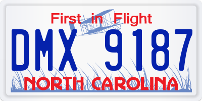 NC license plate DMX9187