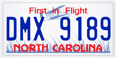 NC license plate DMX9189