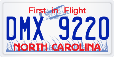 NC license plate DMX9220