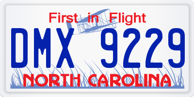 NC license plate DMX9229