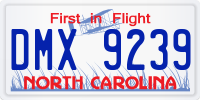 NC license plate DMX9239