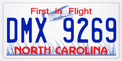 NC license plate DMX9269