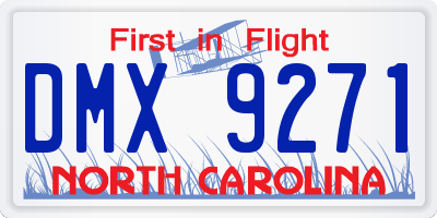 NC license plate DMX9271