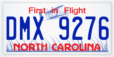 NC license plate DMX9276