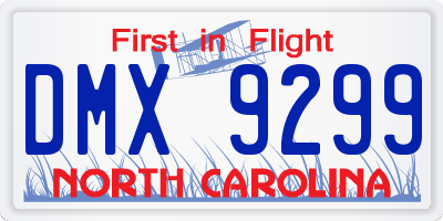 NC license plate DMX9299
