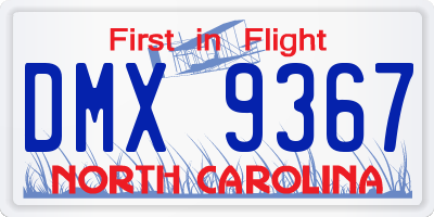 NC license plate DMX9367