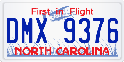 NC license plate DMX9376