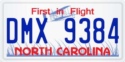 NC license plate DMX9384