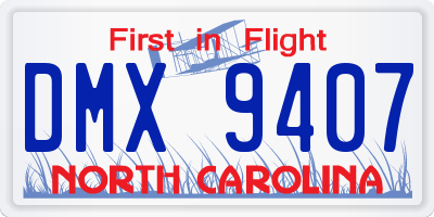 NC license plate DMX9407