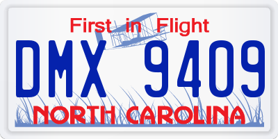NC license plate DMX9409