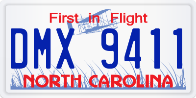 NC license plate DMX9411