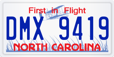 NC license plate DMX9419