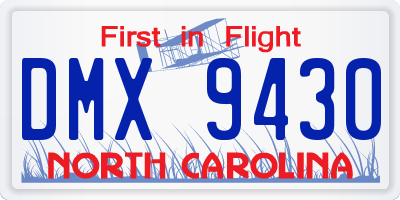NC license plate DMX9430