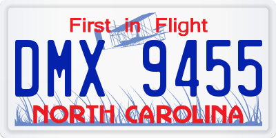 NC license plate DMX9455