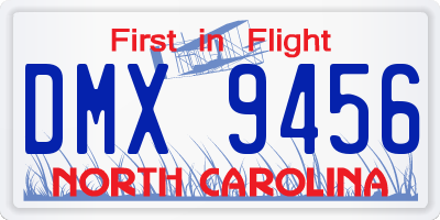 NC license plate DMX9456