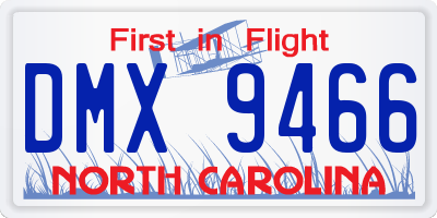 NC license plate DMX9466
