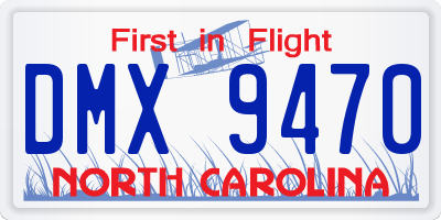 NC license plate DMX9470