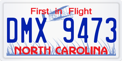 NC license plate DMX9473