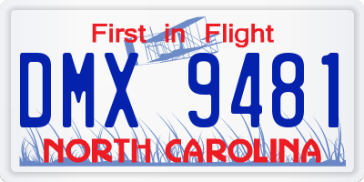 NC license plate DMX9481