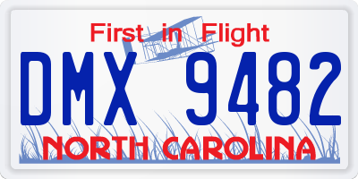 NC license plate DMX9482