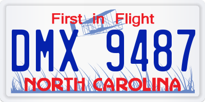 NC license plate DMX9487