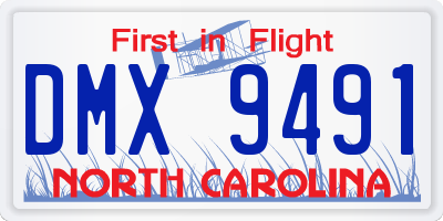 NC license plate DMX9491