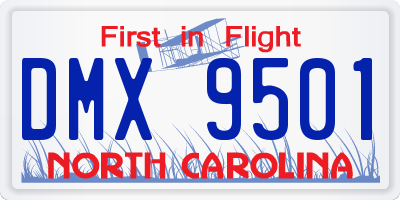 NC license plate DMX9501