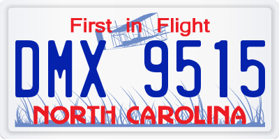 NC license plate DMX9515